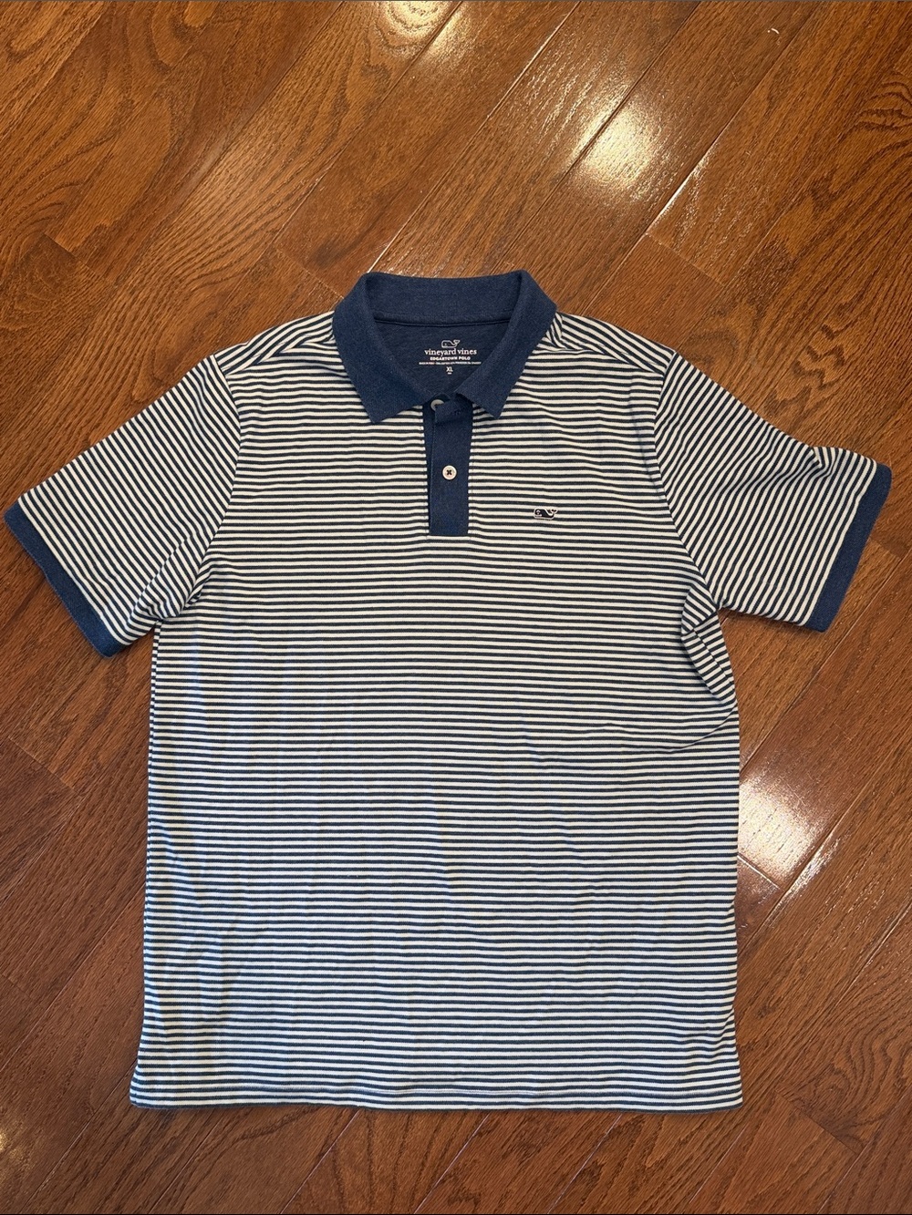 Boys Vineyard Vines Edgartown Navy & White Striped Polo Shirt size XL